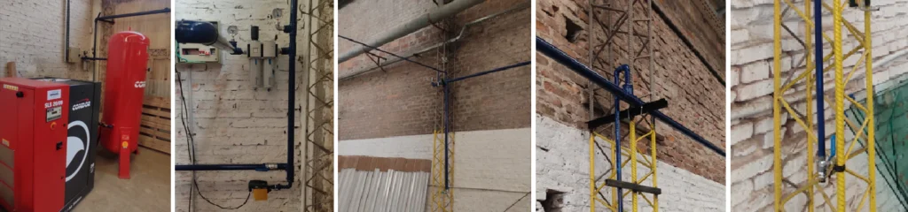 Instalación de red de aire en fábrica de aberturas