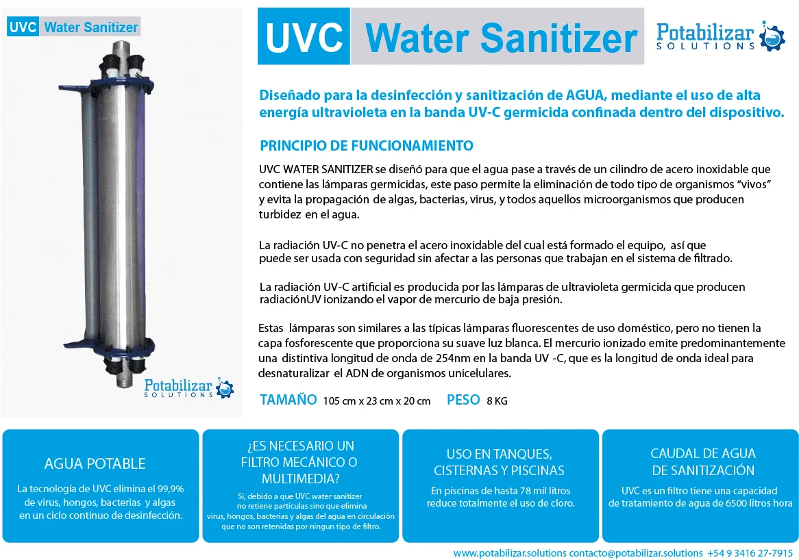 UVC Water Sanitizer agua agricola ganadera 2