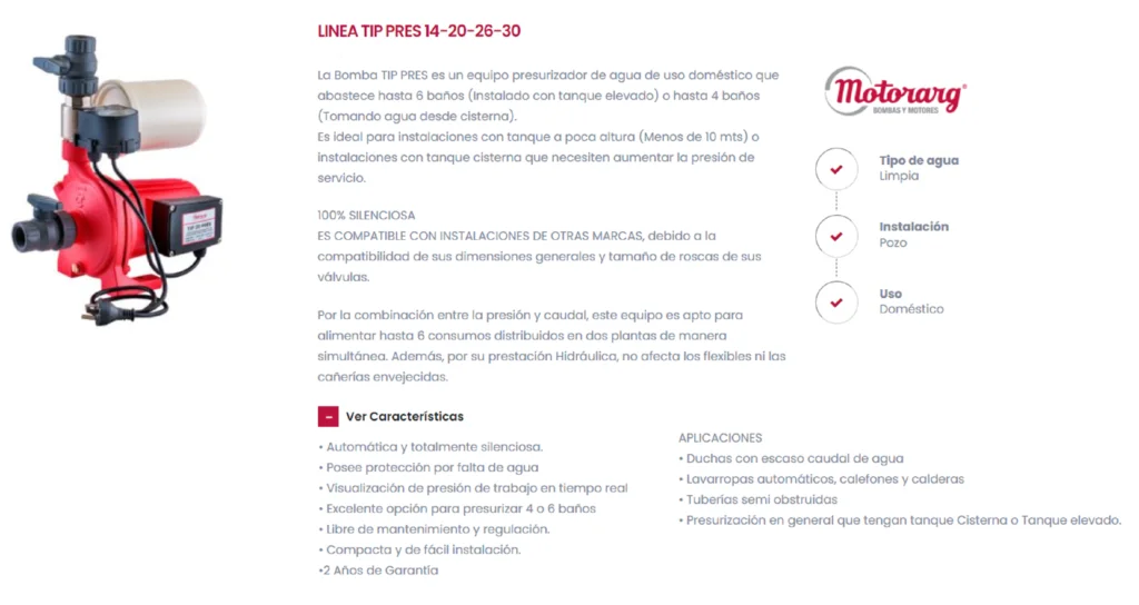 Bombas presurizadoras para tanque cisterna opcion 2