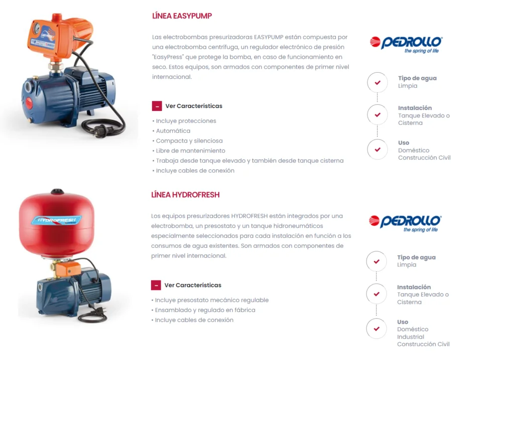 Bombas presurizadoras para tanque elevado